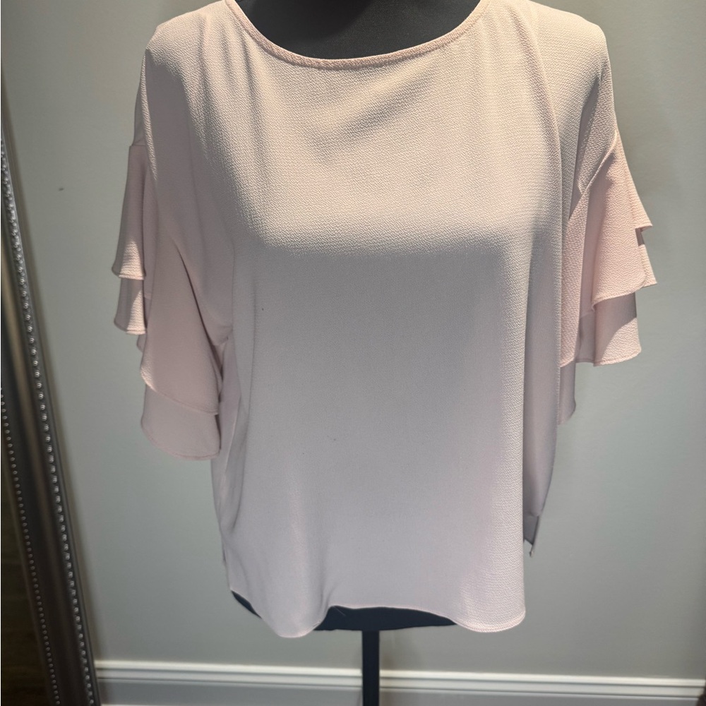 Vince Camuto Blush Ruffle Sleeve Blouse